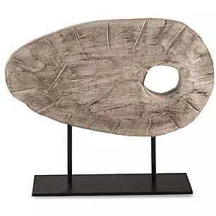 Wooden Sculpture in Antique White - HER Home Design Boutique